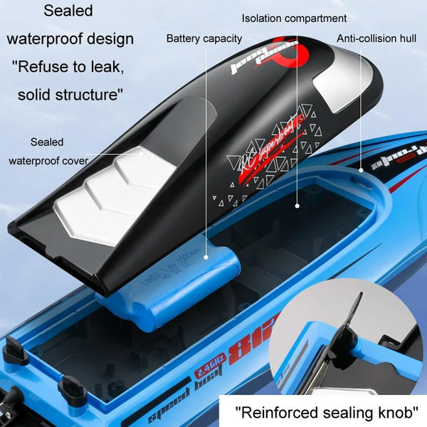 812 High-Speed RC Boat Large Horsepower Speedboat Long Endurance Waterproof Boys Water Toy Single Battery(Orange)