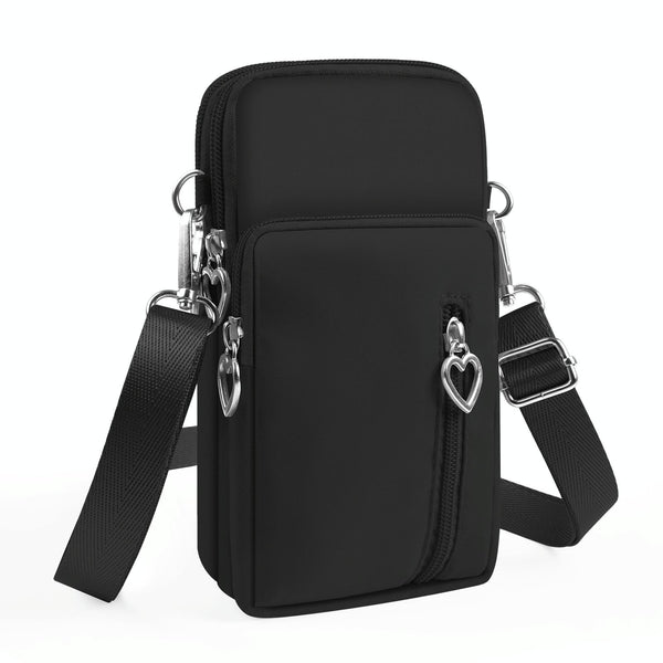 HAWEEL Mini Crossbody Vertical Zipper Pouch Phone Case Bag(Black)