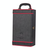 Rhinestone Double Bottle Wine Box Leather Wine Packaging Gift Box With Wine Tools, Style: Wider Orange Edge