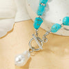 Bohemian Turquoise Natural Stone Sweater Vintage Pendant, Model: N2203-17 Pearl Model