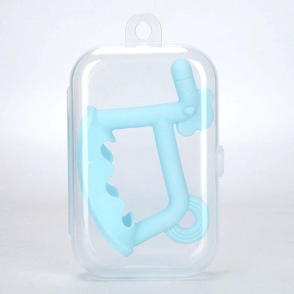 Silicone Baby Teether Anti-Eating Hand Bracelets Baby Teething Stick Toy, Color: Pony+Box Blue