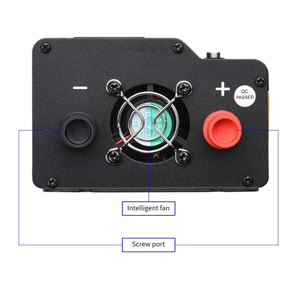XUYUAN 3000W Car Inverter LED Colorful Atmosphere Light 4USB Charging Converter, UK Plug, Specification: 24V-220V