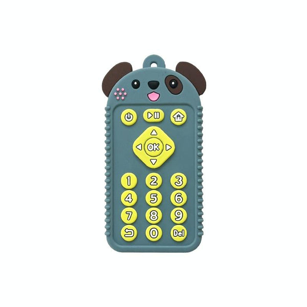Cartoon Reomte Baby Teething Toys Silicone Baby Teether for Newborn Toddlers Infants, Style: Puppy Blue