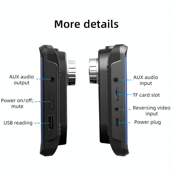 B300R 7 inch Portable Car MP5 Player Built-in Driving Recorder Support CarPlay / Android Auto(Black)