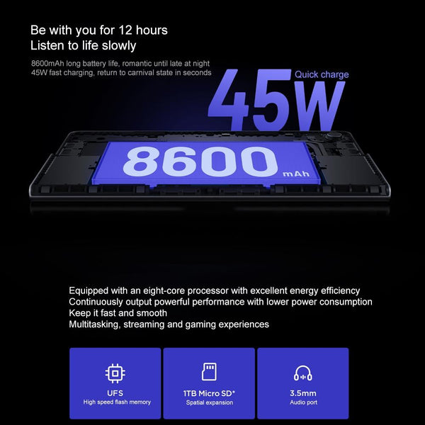 Lenovo Xiaoxin Pad Studio 11.5 inch WiFi Tablet, 8GB+128GB, ZUI 16 MediaTek Helio G99 Octa Core, Support Face Identification, Only Chinese & English(Dark Grey)