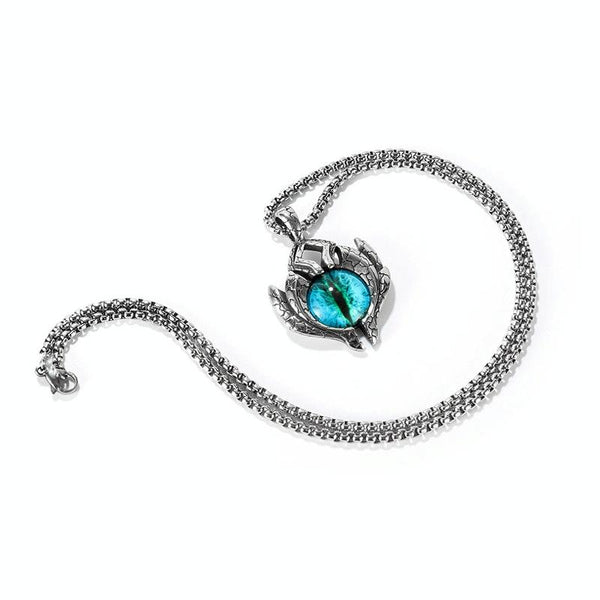 1926 Retro Demon Eyes Men Titanium Steel Necklace, Style: Pendant+3x55cm Matching Chain