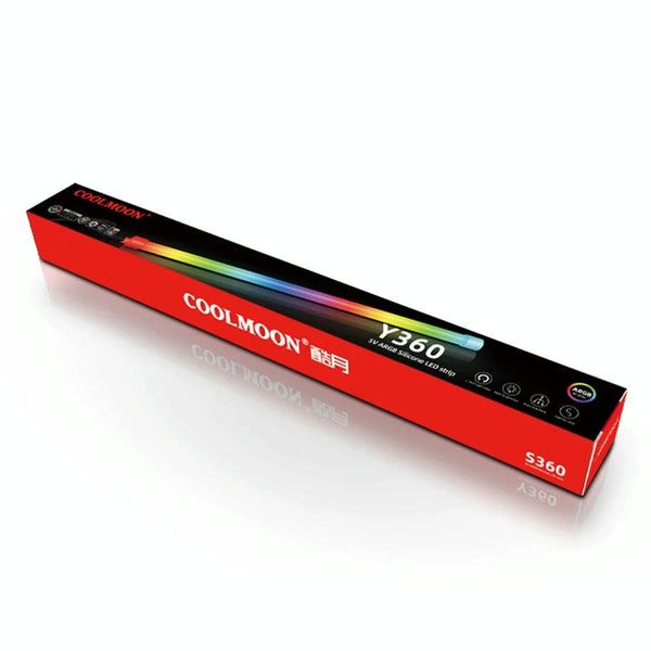 COOLMOON Y360 Round Tube Multi-interface ARGB Chassis Light Bar Computer Decorative Silicone LED Lamp Strip