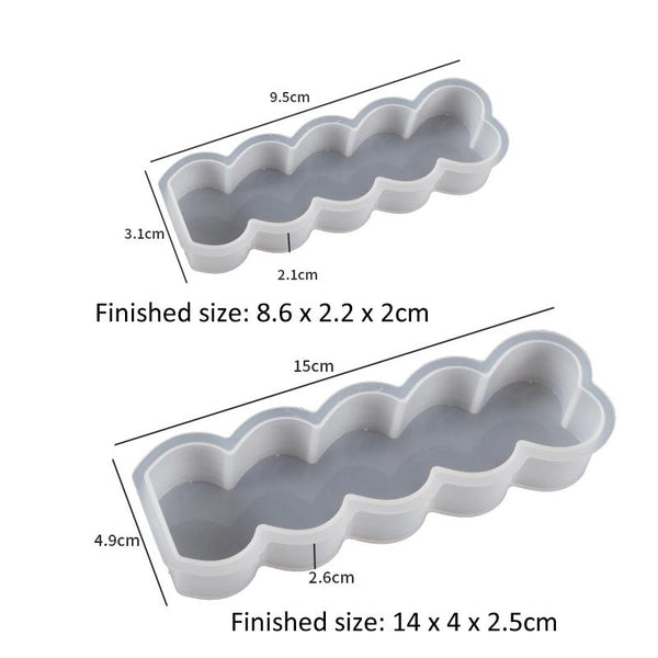 5pcs Five-Link Heart Shape Candle Silicone Molds DIY Epoxy Resin Mold, Size: Small