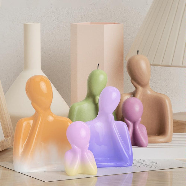 Silicone 3D Family Thinker Resin Mold for Candle Soap Epoxy Resin Art Craft Making, Spec: Father