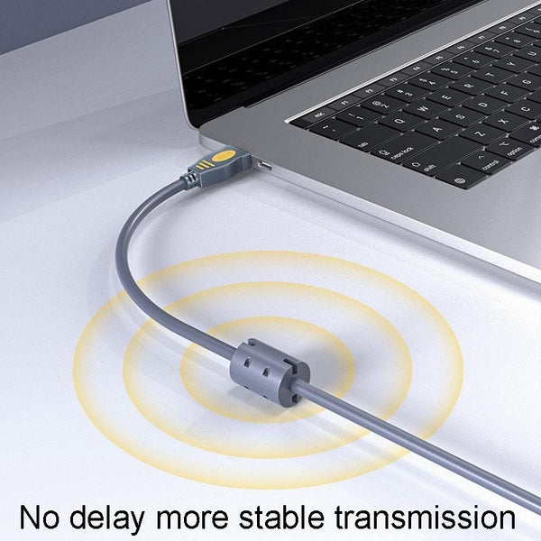 JINGHUA U110 USB2.0 Male To Male Cable Copper Data Cable With Magnetic Ring, Size: 3m(Gray)