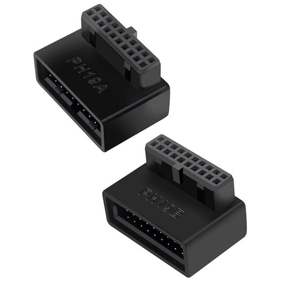 10 PCS 3.0 19P 20P 90 Degree Motherboard Male To Female Extension Adapter, Model: PH19A