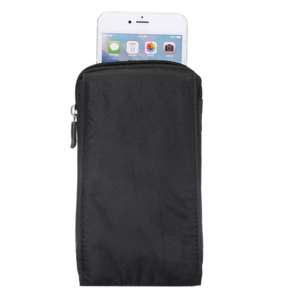 6.4 inch Multifunctional Waterproof Canvas Sports Storage Waist Packs / Phone Cases / Hiking Bag / Camping Bag with Hanging Hook for iPhone 7 Plus / 6S Plus / Galaxy S7 Edge+ / Galaxy Note 8(Black)