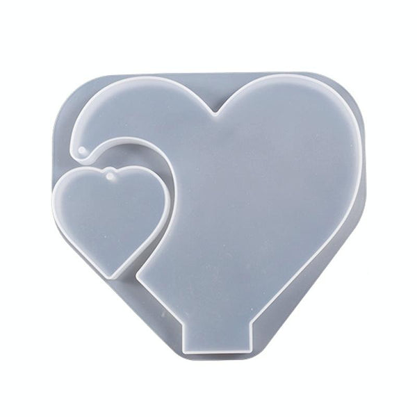 DIY Glue Double Heart-Shaped Hanging Photo Frame Display Stand Silicone Mold, Spec: Heart