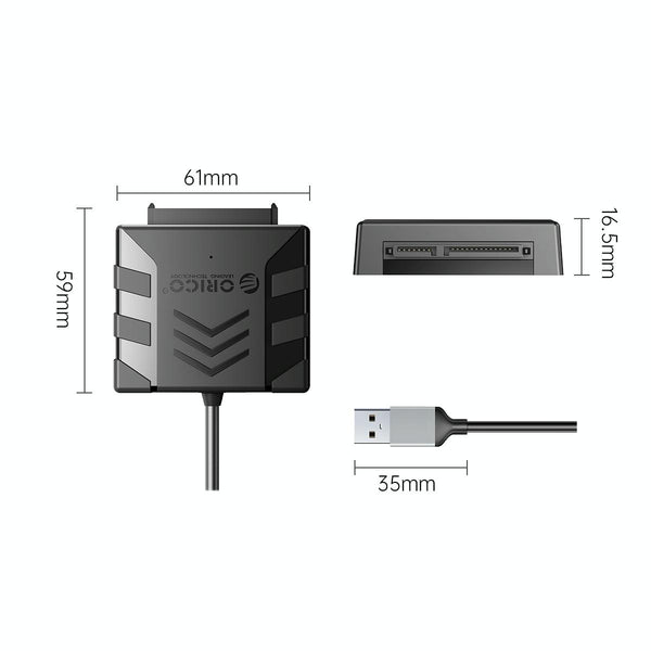 ORICO UTS1 USB 3.0 2.5-inch SATA HDD Adapter with 12V 2A Power Adapter, Cable Length:0.5m(US Plug)