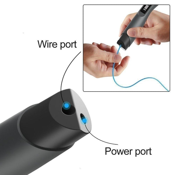 SL-300  3D Printing Pen 8 Speed Control High Temperature Version Support PLA/ABS Filament With UK Plug(Dark Grey)