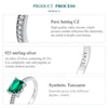 BSR461-7 S925 Sterling Silver White Gold Plated Light Luxury Green Diamond Ring Hand Decoration
