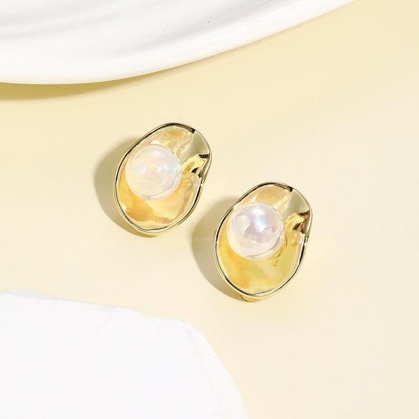 E2208-7 Drag Colorful Pearls Baroque Earrings Pearl Ear Clip Women Without Ear Piercing