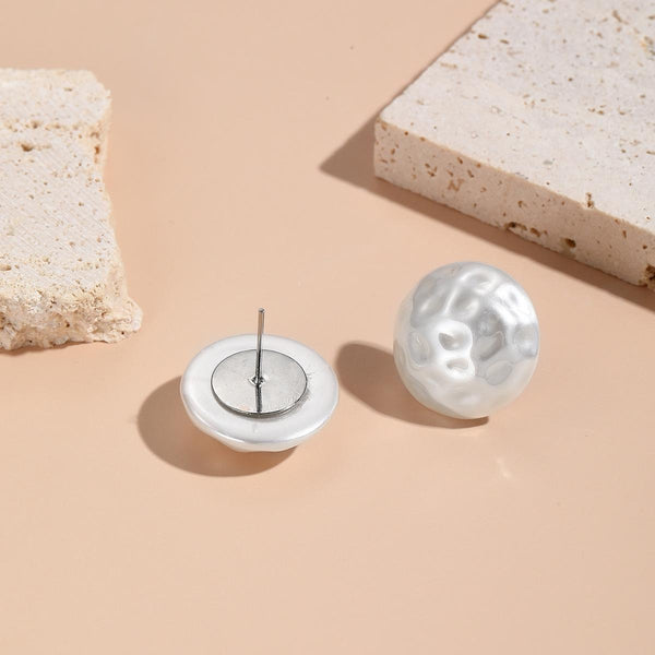 E2209-1 Pit Pattern Semicircle Stud Earrings Jewelry