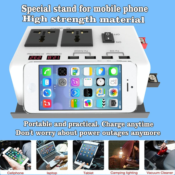 DC 12V To AC 220V Car Inverter Dual Socket 4USB