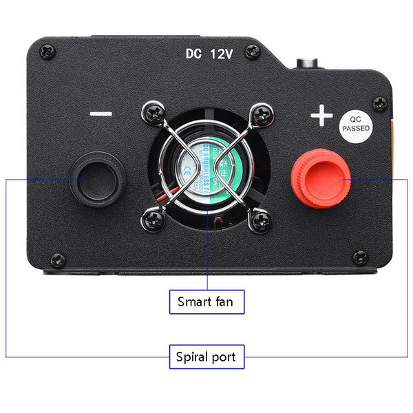 XUYUAN 4000W Car Inverter LED Colorful Atmosphere Light 4 USB Charging Converter, Specification: 12V-220V