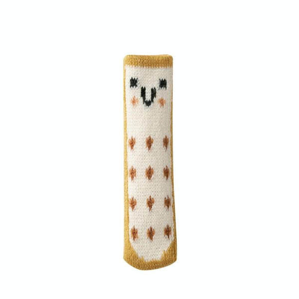 4pcs / Set Knitted Wool Silicone Silent Non-Slip Chair Foot Cover(Yellow Smiley)