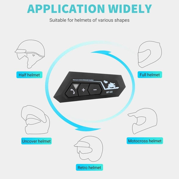 BT22 Waterproof Call Motorcycle Helmet Bluetooth Headset