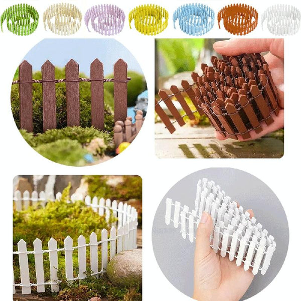90cm Miniature Wooden Fence DIY Fairy Garden Mini Landscape Ornament(Coffee)