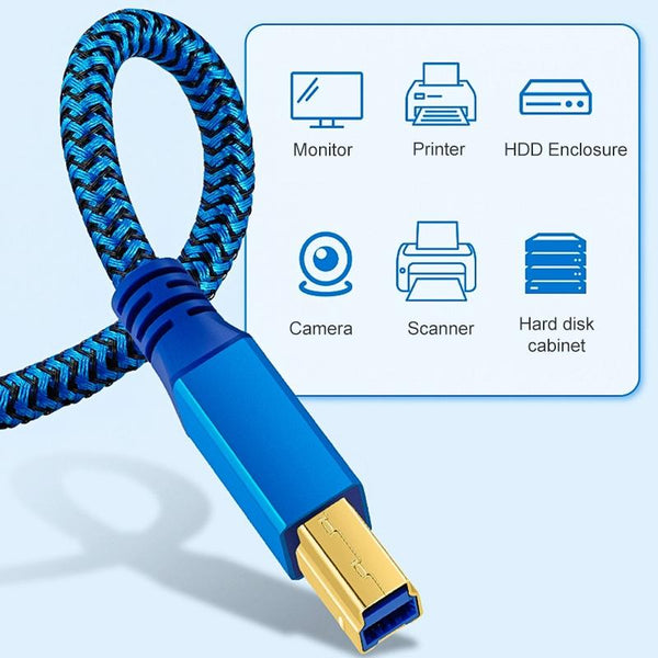 Printer / Hard Disk USB 3.0 A Male to B Male Connector Cable, Length:0.3m(Blue)