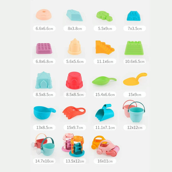 Children Soft Beach Toys Set Playing with Water Toys, Style:17 PCS(Color Random Delivery)