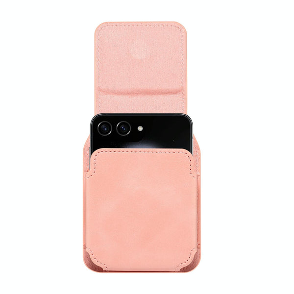 Folding Screen Mobile Phone Waist Hanging Universal Clutch Bag(Pink)