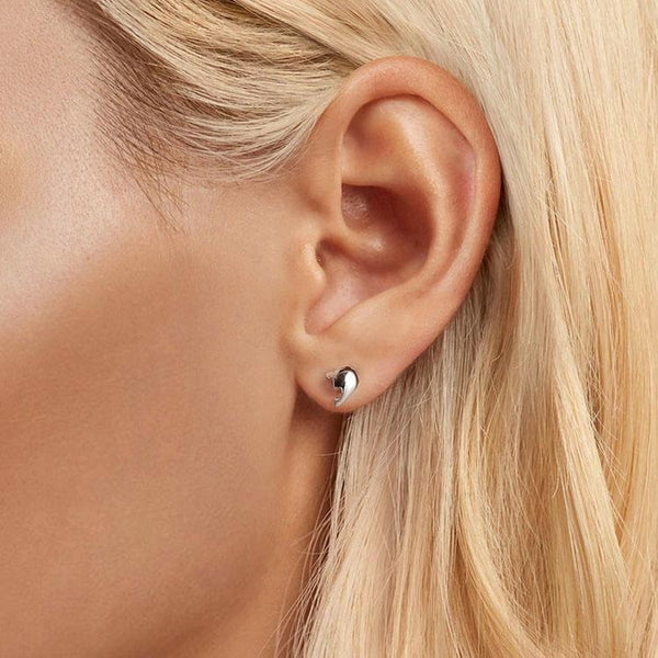 S925 Sterling Silver Platinum-plated Heart-shaped Puzzle Earrings(SCE1770)