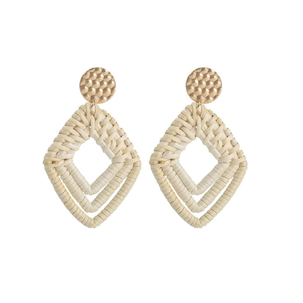 E2002-16 Prismatic Bamboo Vine Handmade Woven Earrings Bosomia Style Earrings