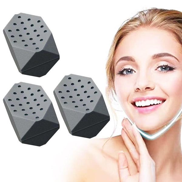 3PCS 7th Generation Masseter Ball Mandibular Trainer Facial Muscle Trainer Silicone Face-Lifting Device(Gray)