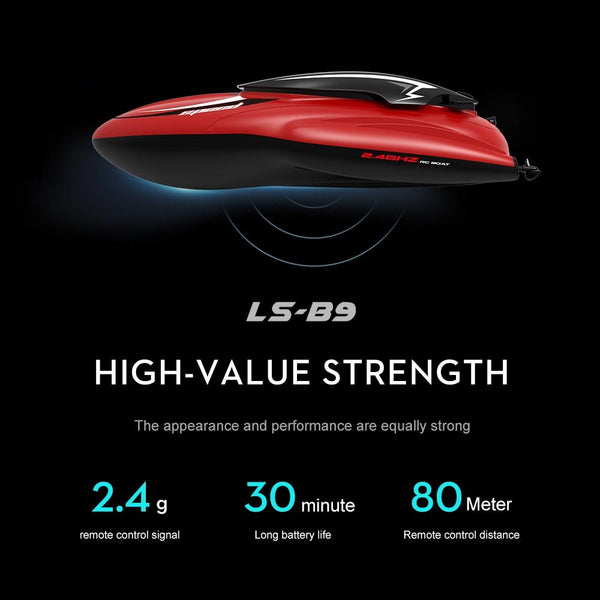 LSRC B9 2.4G Double Propeller Remote Control Boat Water Toy Racing Rowing(Blue)