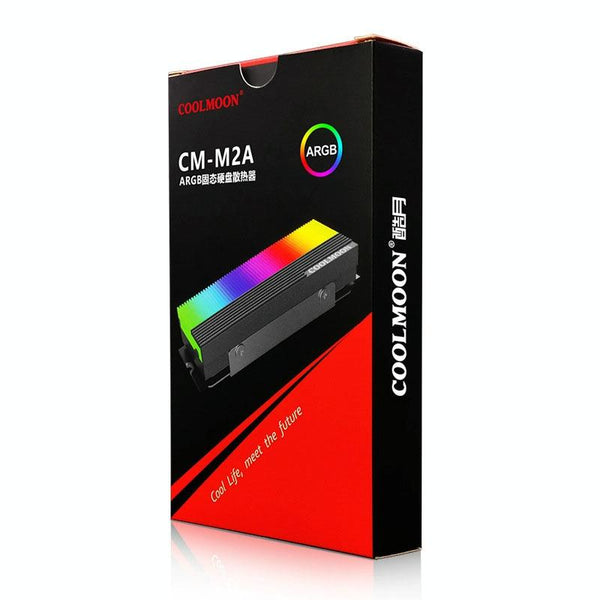 COOLMOON CM-M2A M.2 2280 Solid State Drive Cooler 5V ARGB Hard Drive Heatsink(Gray)