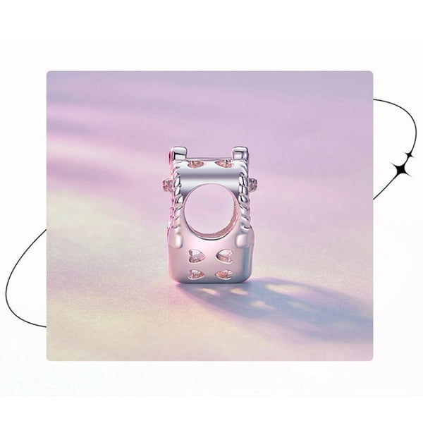 BSC773 Sterling Silver S925 Love Anchor Platinum Plated Beaded Bracelet