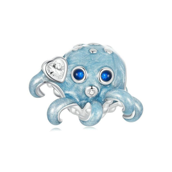 S925 Sterling Silver Cute Ocean Octopus DIY Beads(SCC2728)