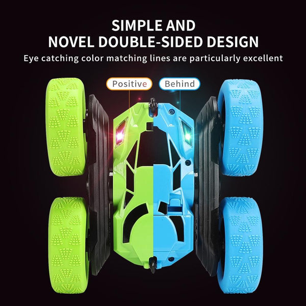 1:24 Double-Sided Stunt Car Rotating Tumbling And Twisting Stunt Car RC Climbing Children Remote Control Car(Sky Blue)