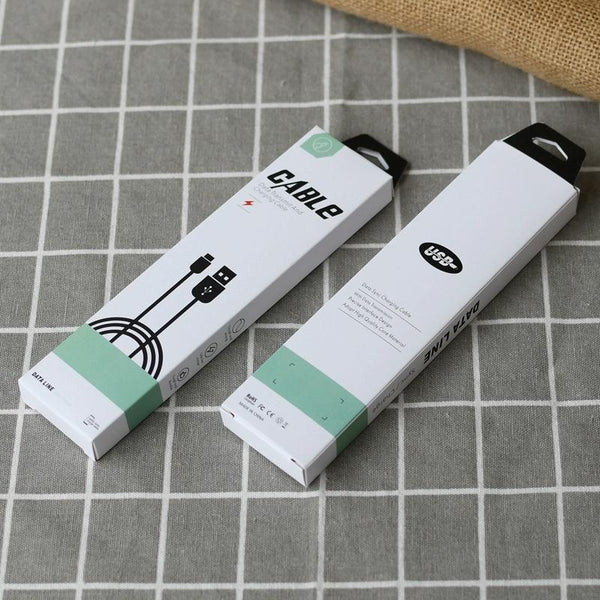 50 PCS Data Cable Packaging Carton Mobile Phone Charging Cable Storage Box(White)