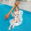 4 in 1 Toilet-shaped Inflatable Floating Row + Poop-shaped Water Inflatable Sports Game Combat Stick Water-to-water Collision Game Inflatable Equipment Set, Size:98 x 60 x 60cm(Gold + White)