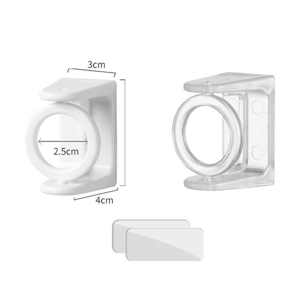 2pcs /Pack Turnable Circle Triangle Ring Telescopic Rod Hook Props Fixed Bracket, Color: Transparent Adhesive Model