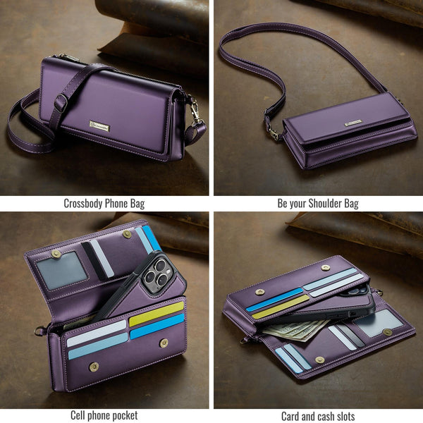 CaseMe Me30 Multi Functional Diagonal Cross Bag Phone Case(Purple)