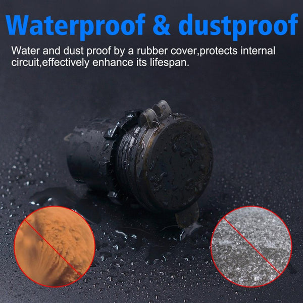 Universal Car Single Port USB Charger Power Outlet Adapter 2.4A 5V IP66 with LED Digital Voltmeter + Ammeter + 60cm Cable(Blue Light)