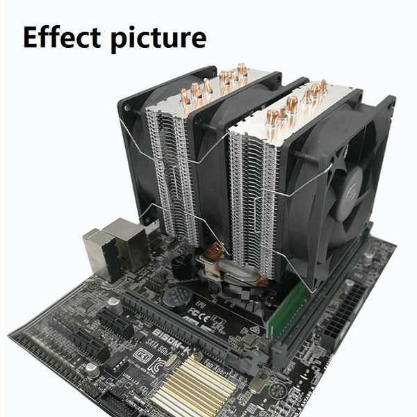 COOL STORM CT-4U-9cm Heat Pipe Dual-Tower CPU Radiator Copper Pipe 9 Cm Fan For Intel/AMD Platform Specification Aurora Double Fan 3 Line