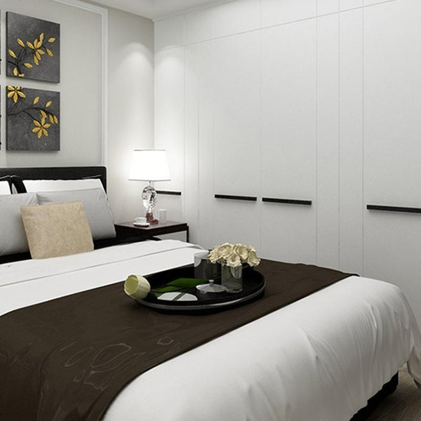 5 PCS 2057-96 Drawer Cabinet Door Handle Straight Door Handle (White)