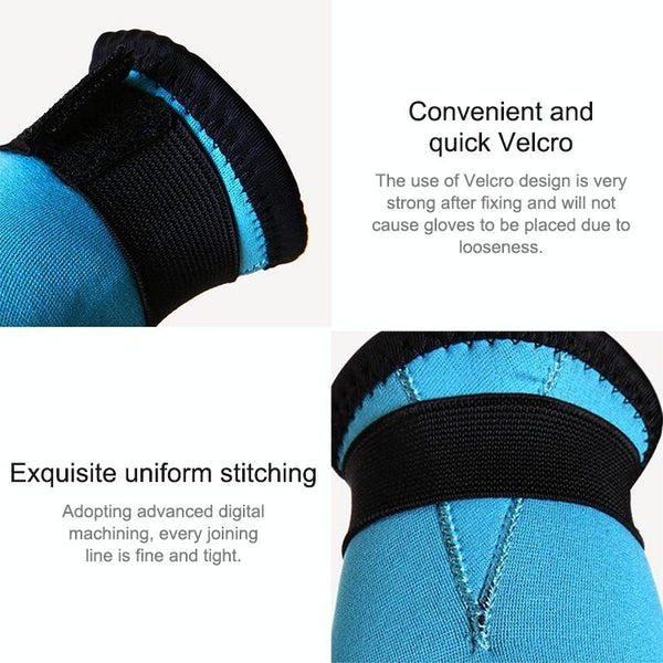 DIVE&SAIL 3mm Children Diving Gloves Scratch-proof Neoprene Swimming Snorkeling Warm Gloves, Size: XL for Aged 12-14(Blue)