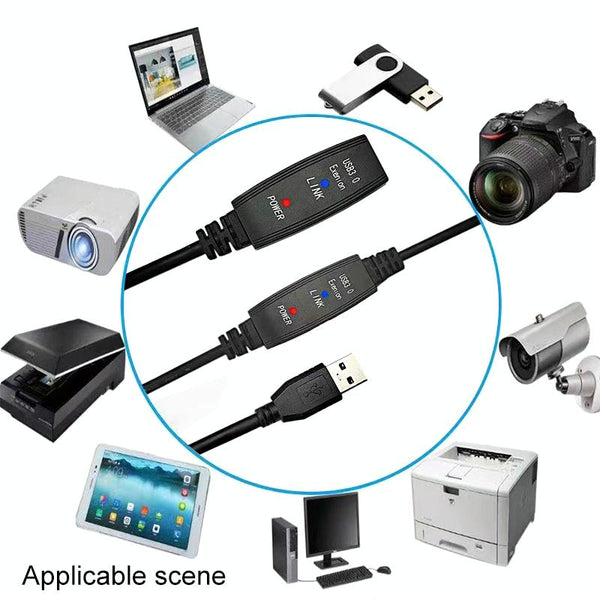 USB 3.0 Male to Female Super Speed Extension Cable, Length:10m