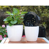 Lazy Flower Pots Automatic Water-absorbing Hydroponic Potted Plants Circular Resin Plastic Flower Pots Double-layer Design Self Watering Planter, Diameter: 15cm, Height: 15.5cm(White)