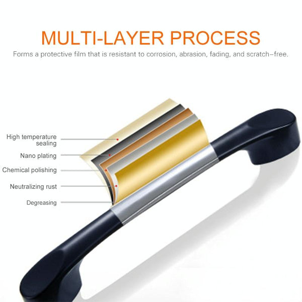 6225A-64 Simple Cabinet Door Handle Drawer Wardrobe Zinc Alloy Handle(Black)