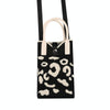 Leopard Print Knitted Mini Crossbody Phone Bag For 6.9 inch and Below Phones(Black)